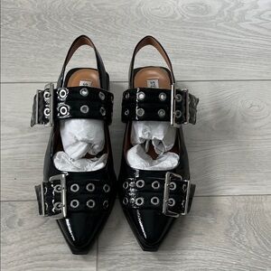 Steve Madden Graya Flats with Silver Buckles